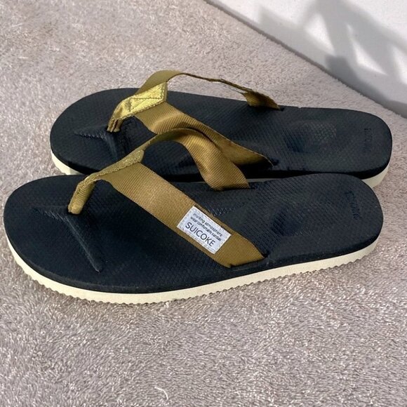 Suicoke Gold Strap Flip Flops 4 - Picture 1 of 14